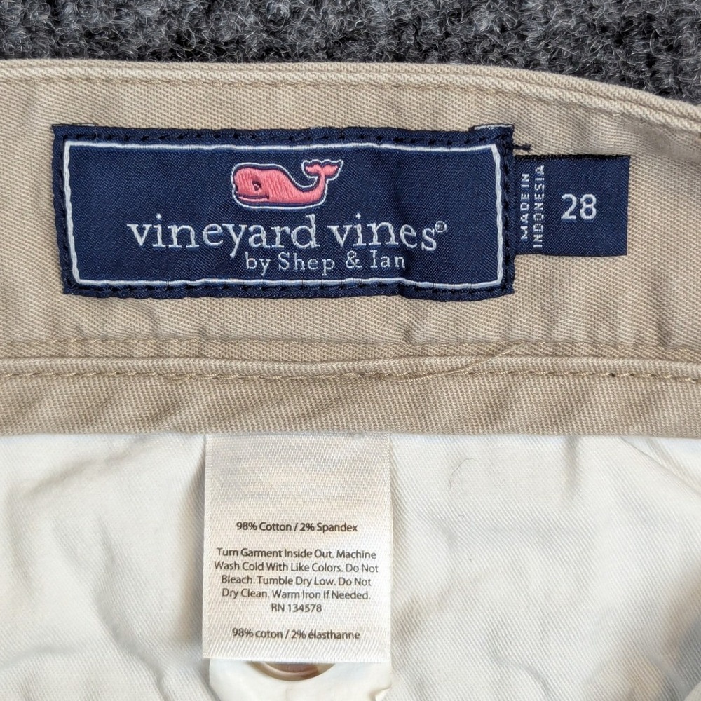 Vineyard Vines Mens Breaker Short Khaki Tan Chino Size 28 1H0462 - Picture 2 of 12